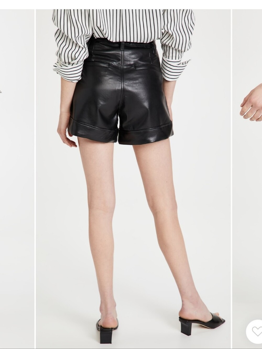 Agolde Black Recycled Leather Shorts - Picture 2 of 8